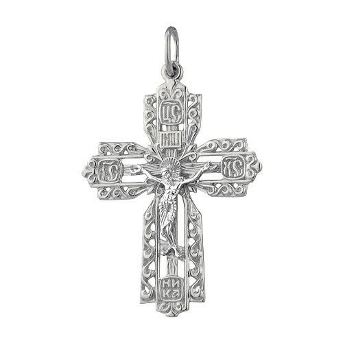Крест из серебра 925 с родированием П-2177-Р