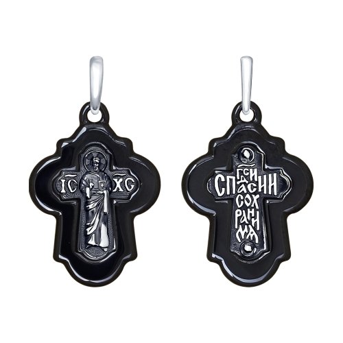 Крест керамика из серебра 925
