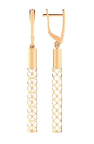 Серьги без камней из красного золота 585 901032-1000