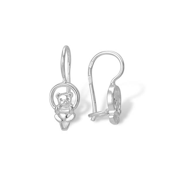 Серьги детские Мишки из серебра 925 с родированием 44010396                 