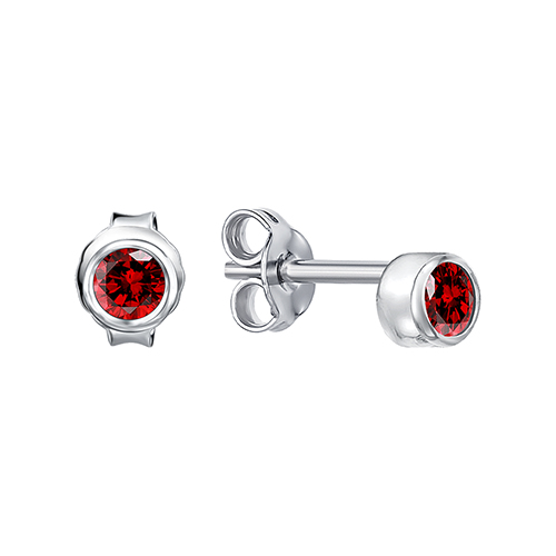 Серьги-пусеты с кристаллами swarovski из серебра 925 с родированием 12-72-000O-24140