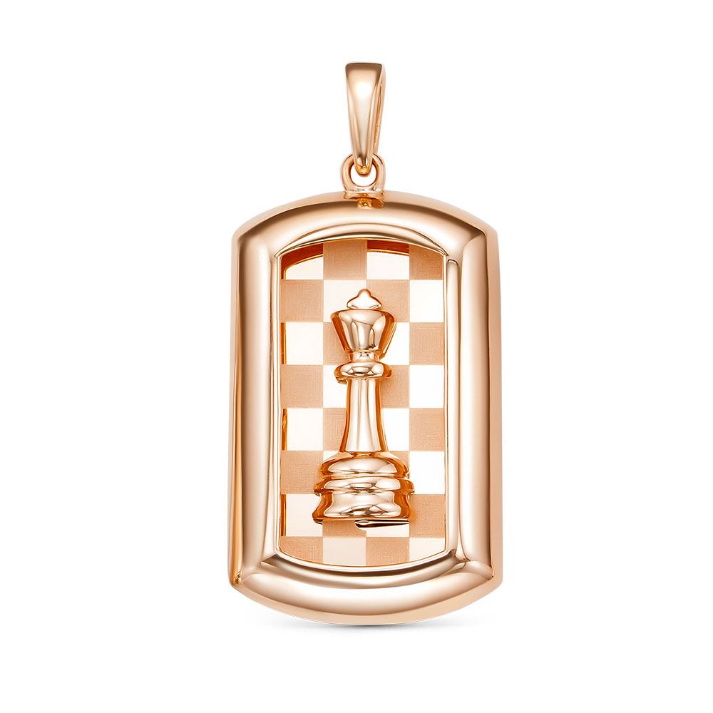 Подвеска Шахматы из красного золота 585 030310