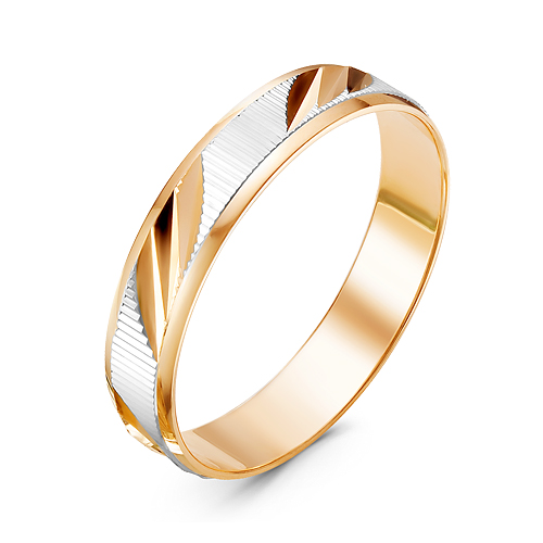 Кольцо обручальное с алмазной гранью из красного золота 585 1358510 1 10