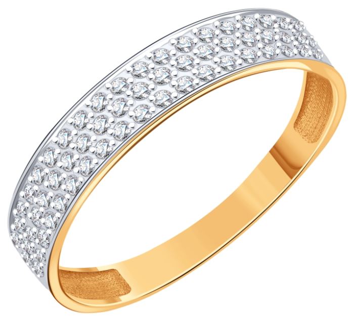 Кольцо Дорожка с фианитами из красного золота 585 Т14701Б426