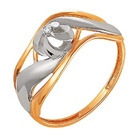 Кольцо с бриллиантом из красного золота 585 с родированием