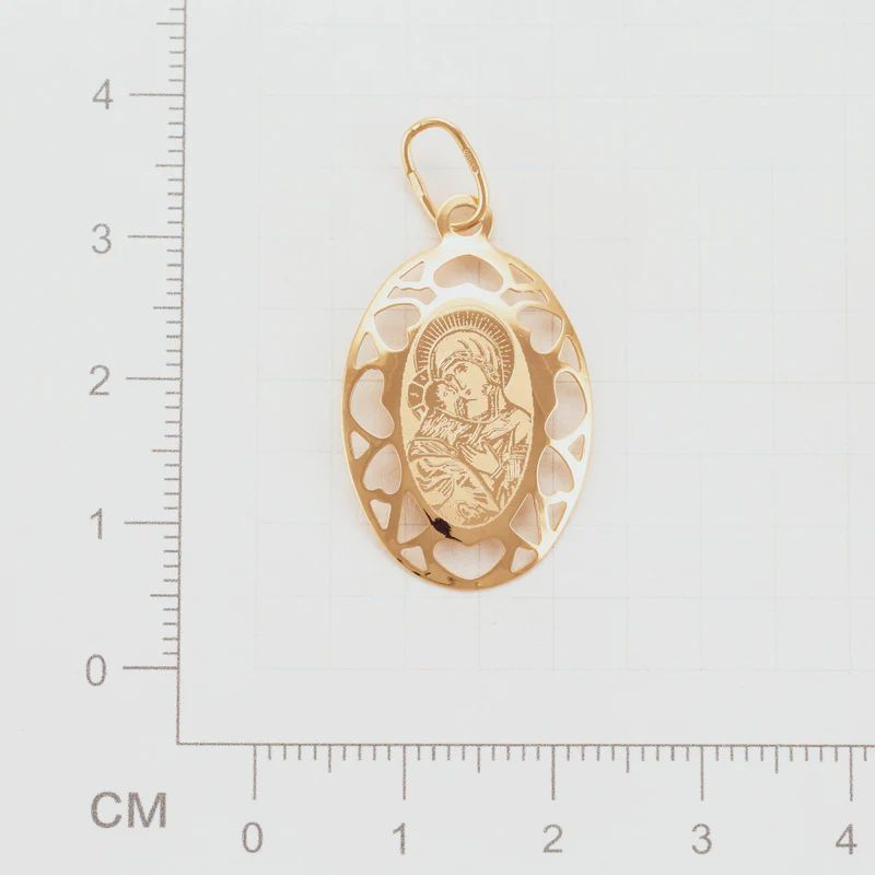 Икона нательная Божией Матери Владимирской из красного золота 585