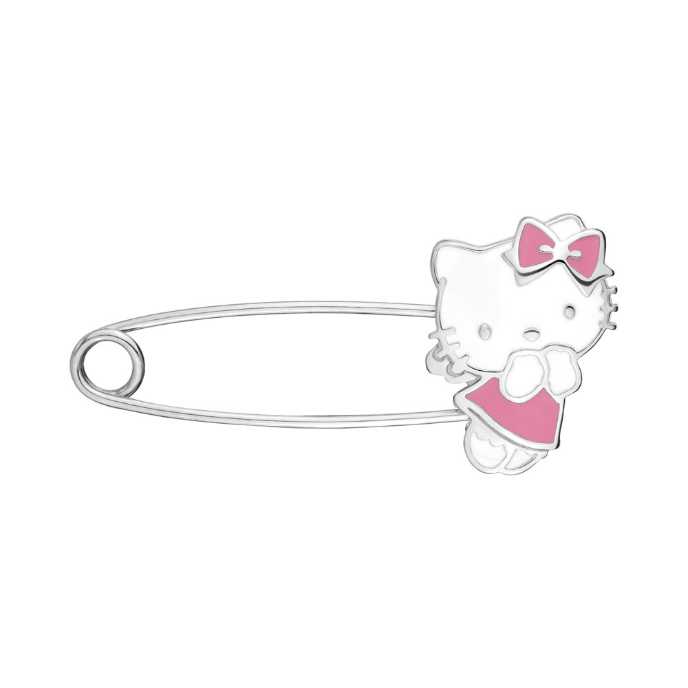 Булавка Hello Kitty с эмалью из серебра 925 с родированием 74428.5