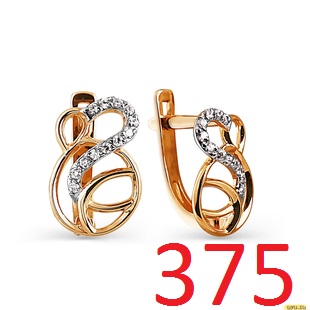 Серьги из красного золота 375