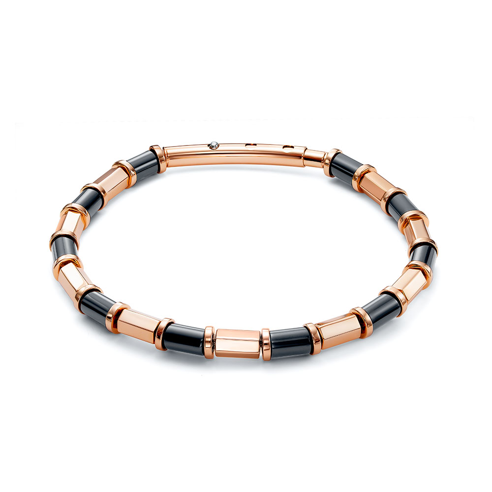 Браслет с ониксами из красного золота 585 070443
