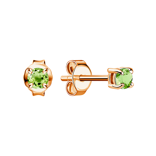 Серьги-пусеты с кристаллами Swarovski из серебра 925 с золочением 12-78-000У-10270