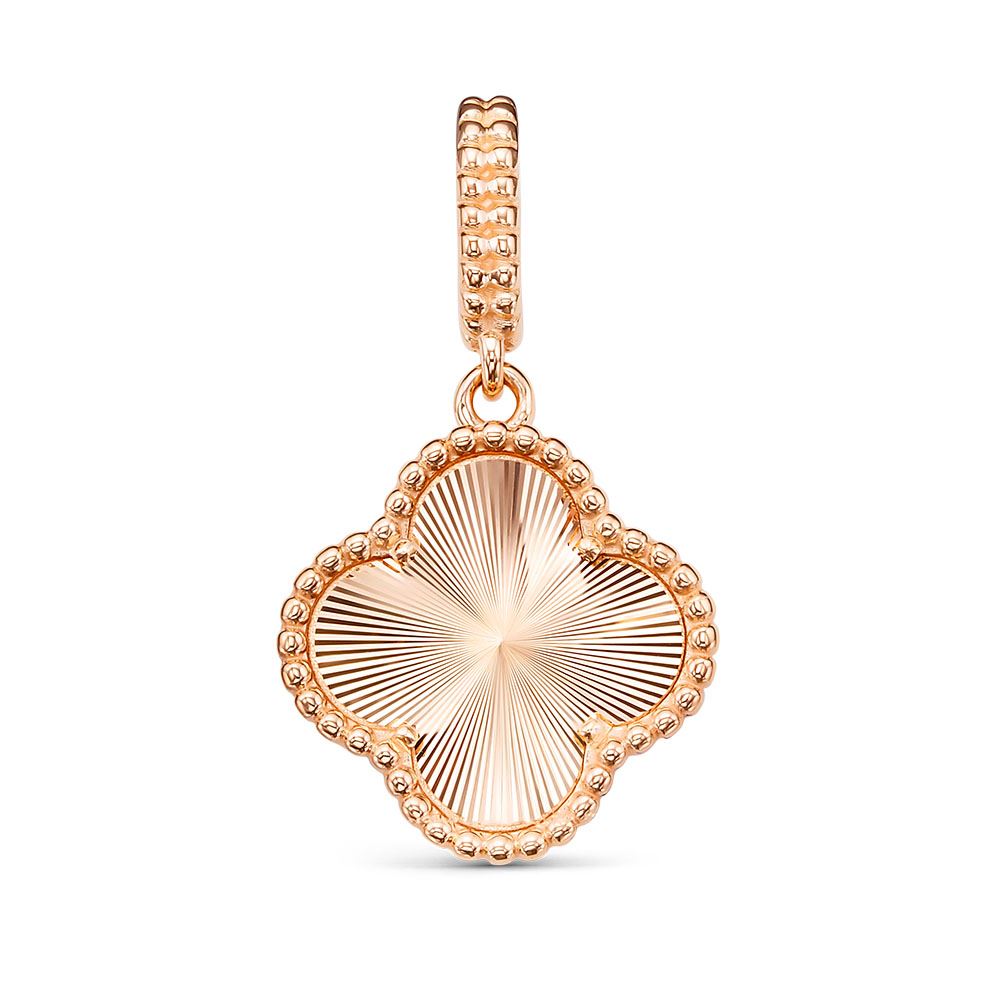 Подвеска Клевер с алмазной гранью из красного золота 585 030976