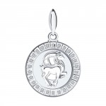 Подвеска знак зодиака Козерог с фианитами из серебра 925 с родированием