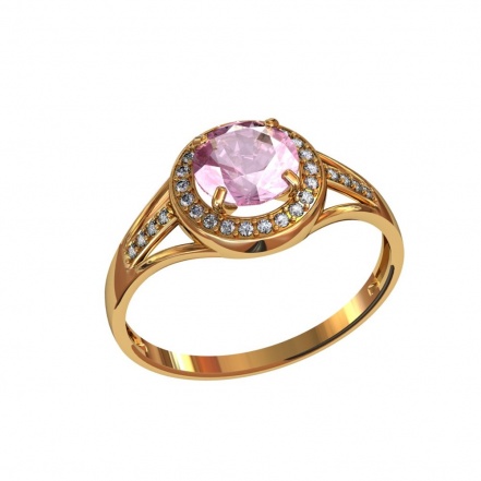 Кольцо с алпанитом из серебра 925 с золочением