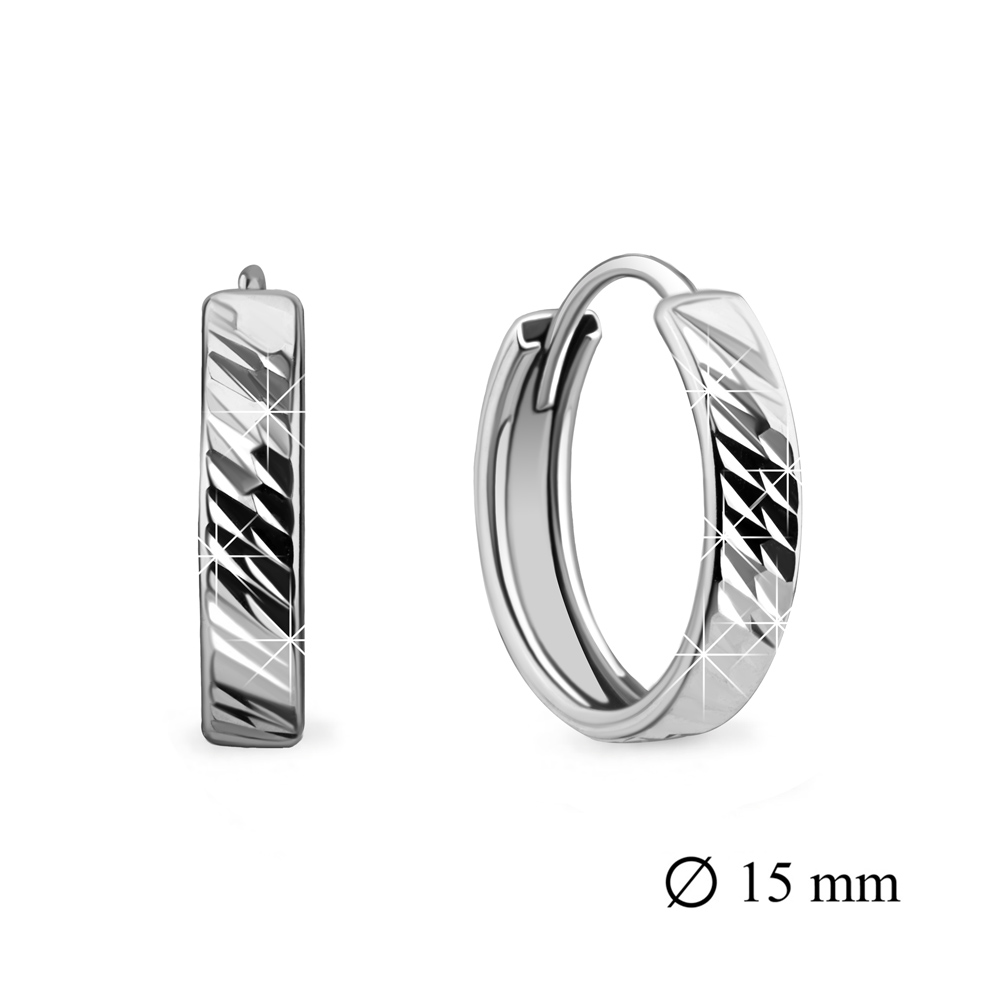 Серьги-конго с алмазной гранью из серебра 925 с золочением 32080.6