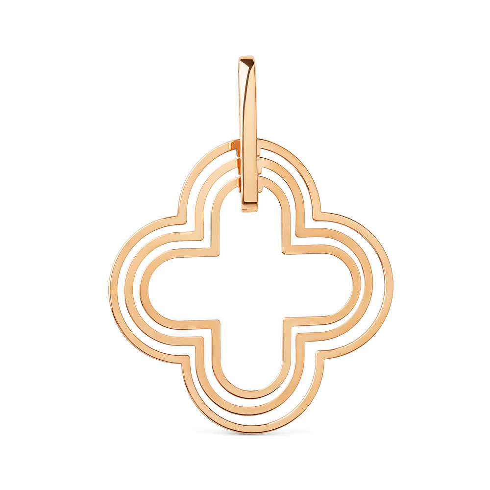 Подвеска Клевер из красного золота 585 500813-1000