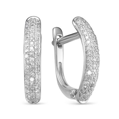 Серьги Дорожки с бриллиантами из белого золота 585 с родированием 5-2548-103-2Б