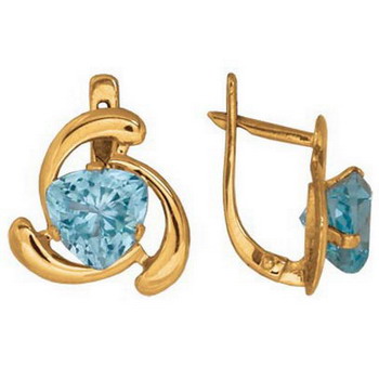 Серьги с топазами из красного золота 585 204608 1 6 10            