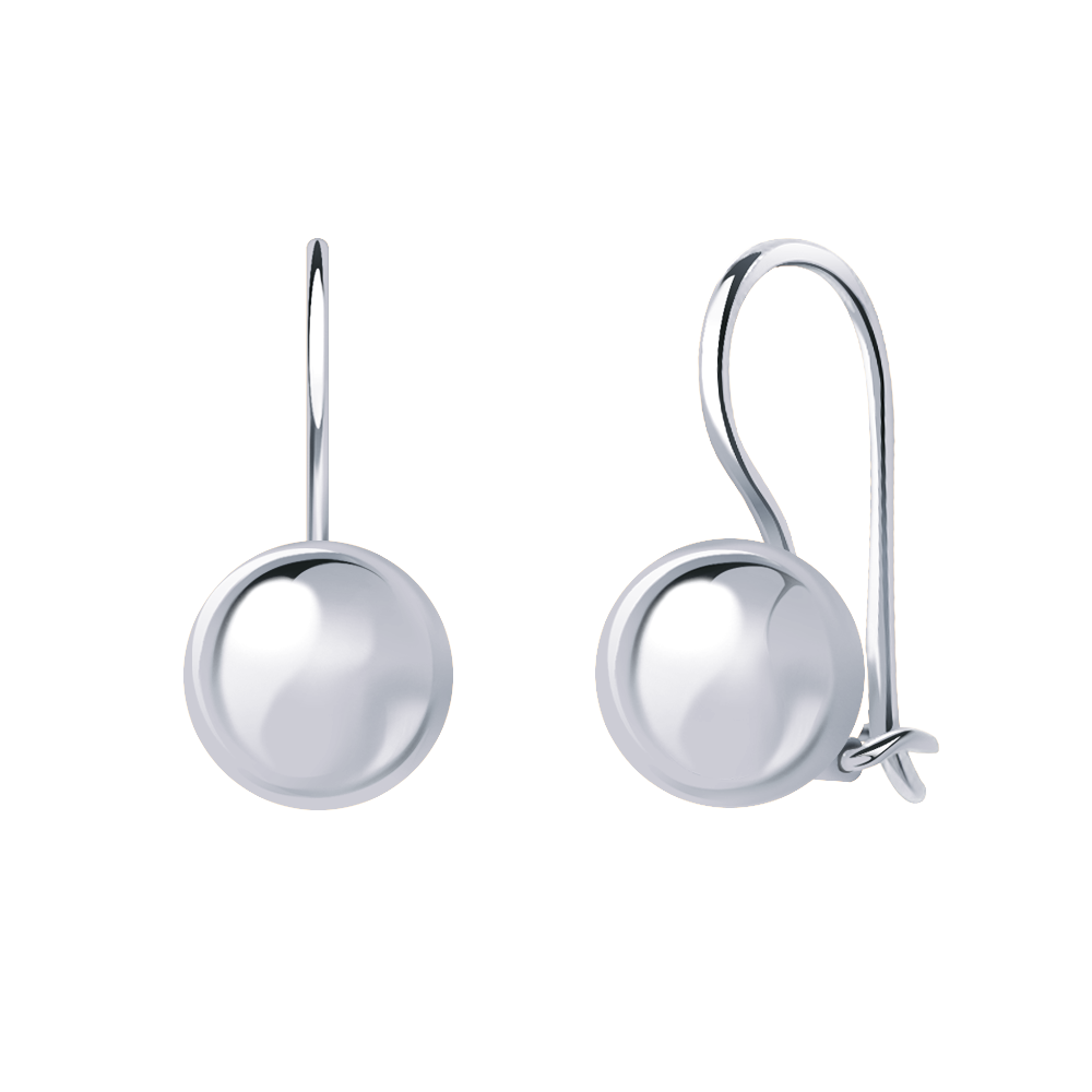 Серьги Шары из серебра 925 с родированием 20508-925