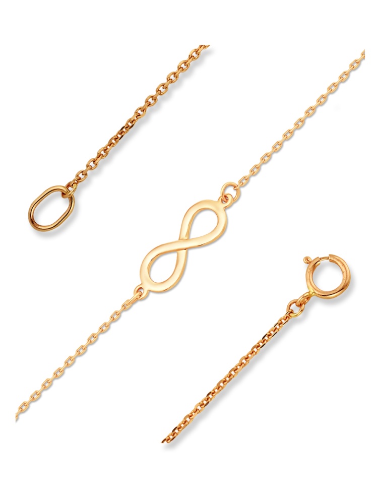 Браслет Бесконечность из красного золота 585 Б1005536