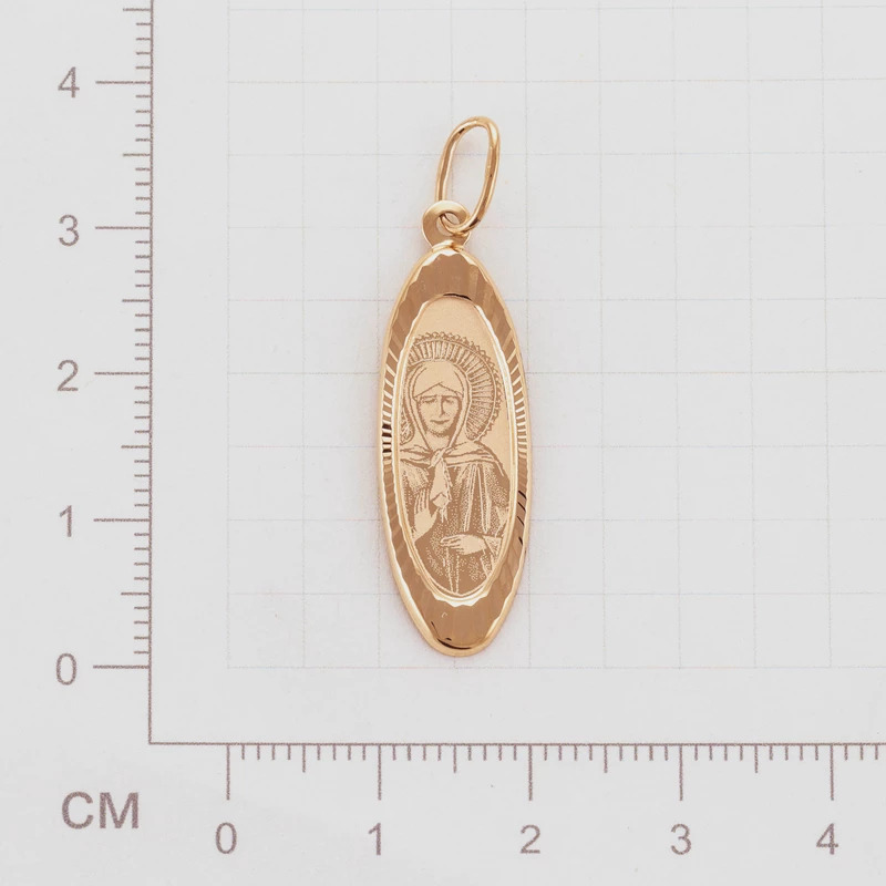 Икона нательная Святой Матроны Московской без камней из красного золота 585