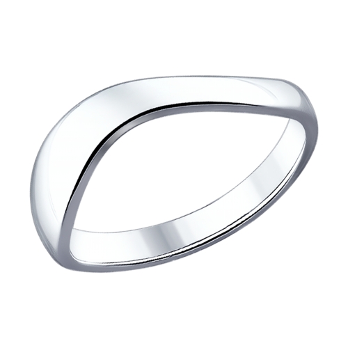Кольцо без камней из серебра 925 с родированием