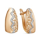 Серьги с фианитами из красного золота 585