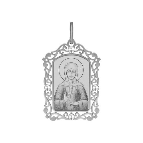Икона нательная Святая Блаженная Матрона Московская из серебра 925 с родированием