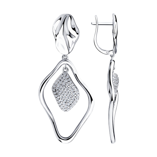 Серьги сфианитами из серебра 925