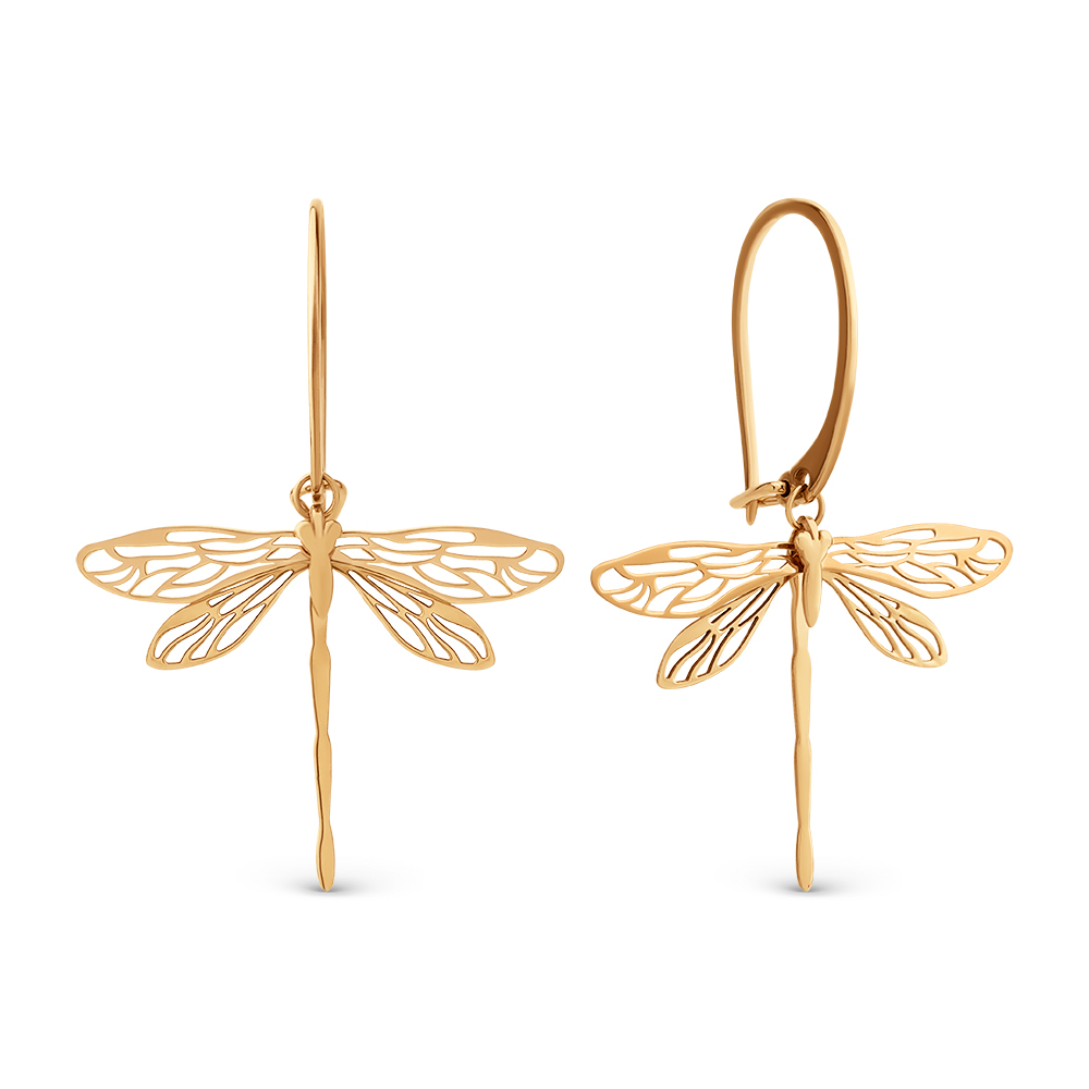 Серьги Стрекозы из красного золота 585 503672-1000