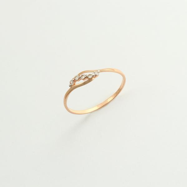 Кольцо с фианитами из красного золота 585 КольцоКЛ-25/16,5/бцФ/з585