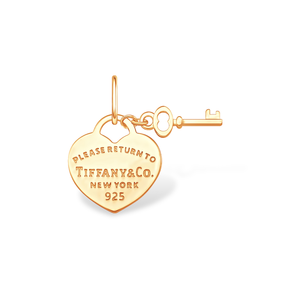 Подвеска Сердце и Ключ из серебра 925 с золочением 13000210475