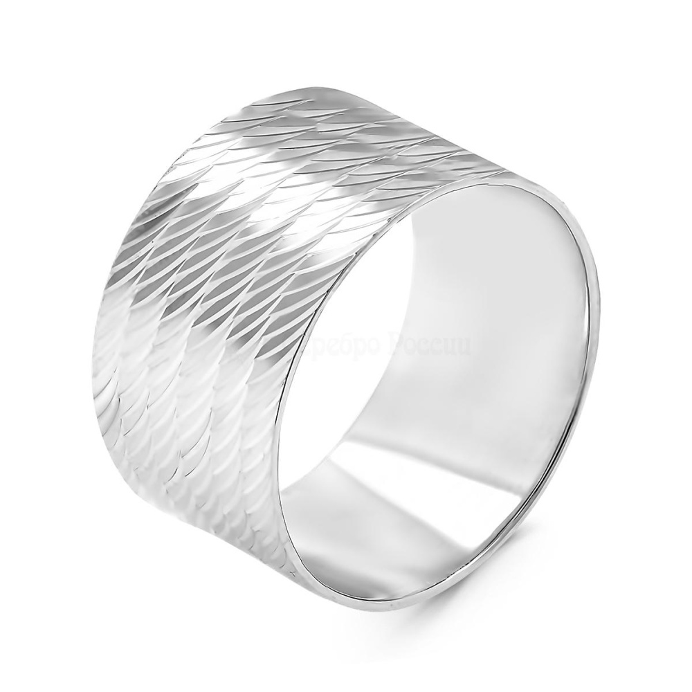 Кольцо с алмазной гранью из серебра 925 с родированием 410-15-04-1р