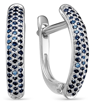 Серьги Дорожки с сапфирами из белого золота 585 5-2548-106-2Б-Сап        