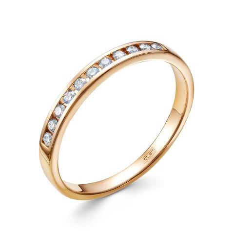 Кольцо Дорожка с бриллиантами из красного золота 585