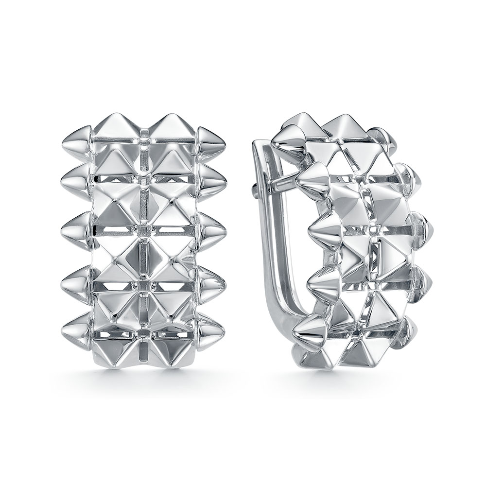 Серьги Шипы из белого золота 585 б120628