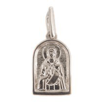 Икона Божьей Матери Казанской с фианитом из серебра 925 с родированием