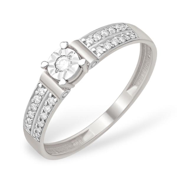 Кольцо с бриллиантами из белого золота 585 К35112412