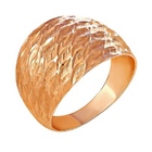 Кольцо без камней с алмазной гранью из красного золота 585