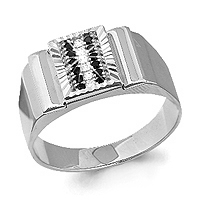 62030Ч Кольцо Серебро925