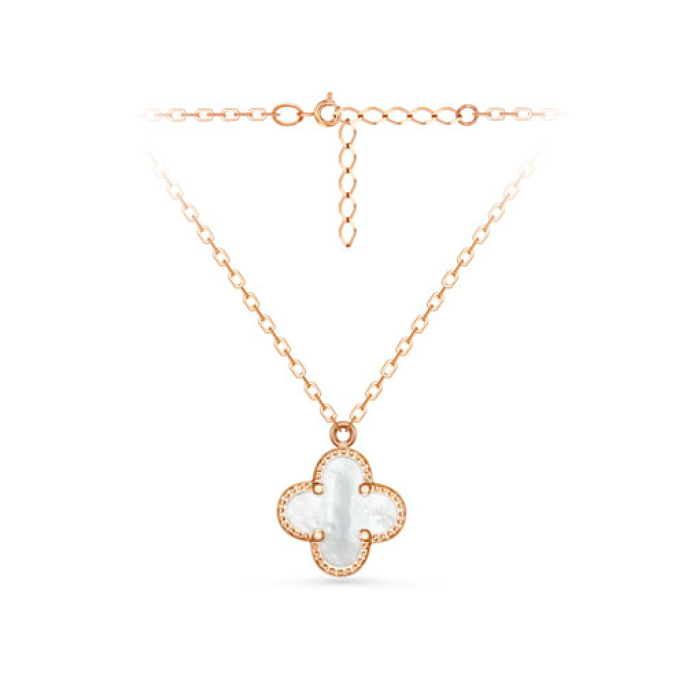 Колье Клевер с перламутром из красного золота 585 ЦВКП 11-5