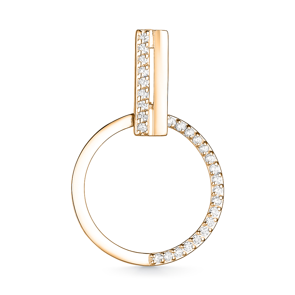 Подвеска с фианитами из серебра 925 с золочением П-2820-З