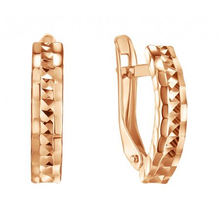 Серьги с алмазной гранью из красного золота 585 Срг01-01