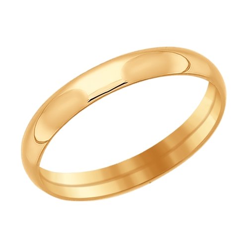 Кольцо обручальное из красного золота 585