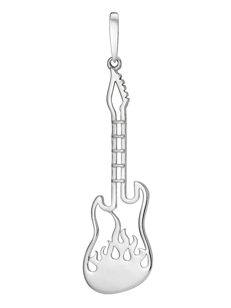 Подвеска Гитара из серебра 925 с родированием П-2868-Р