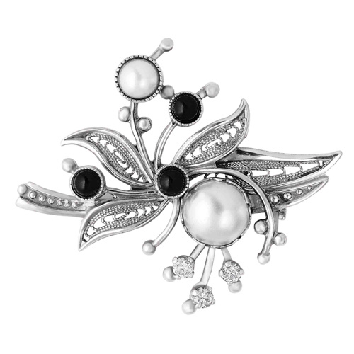 Брошь с жемчугом из серебра 925