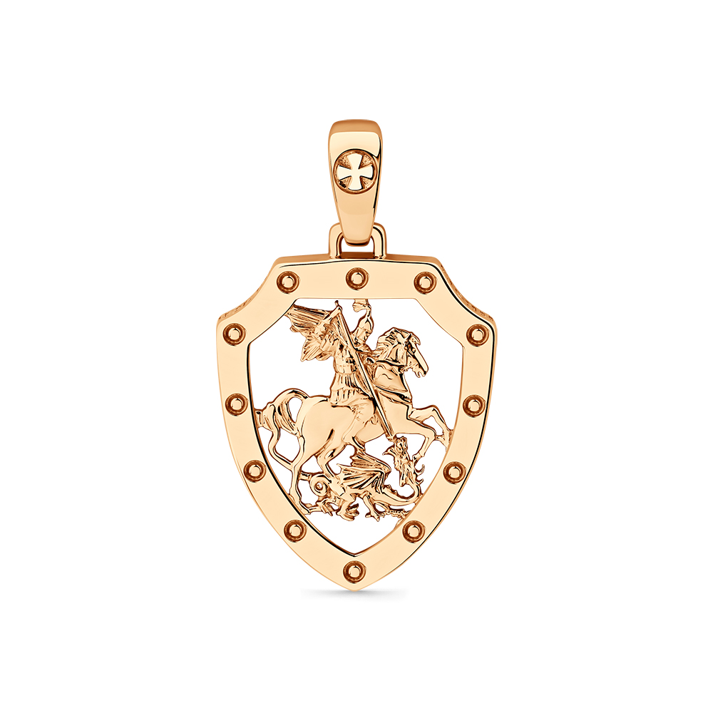 Подвеска Георгий Победоносец из красного золота 585 010-0256-0000-010