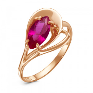 Кольцо с аметистом из красного золота 585