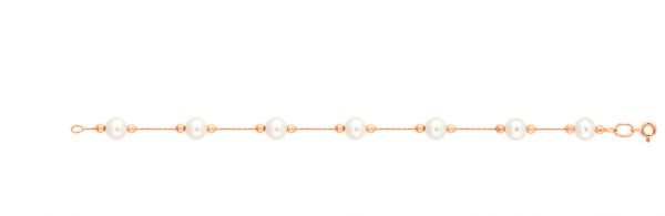 Браслет с жемчугом из красного золота 585 ПР757