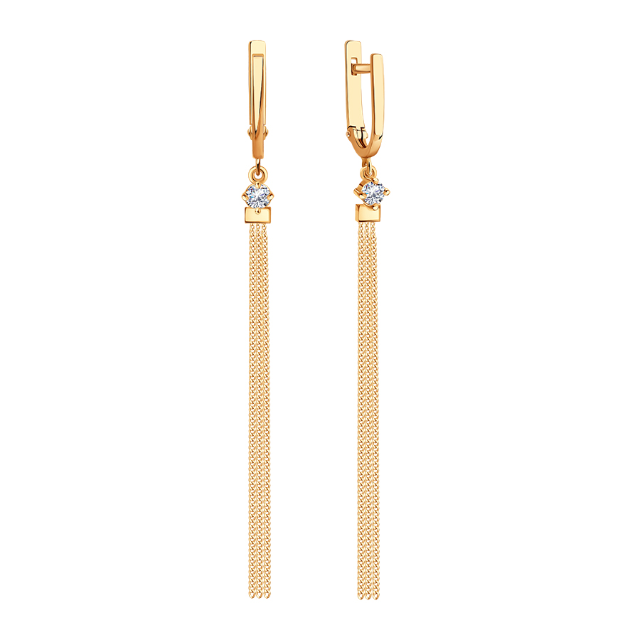 Серьги Кисти с фианитами из красного золота 585 Т10202В830