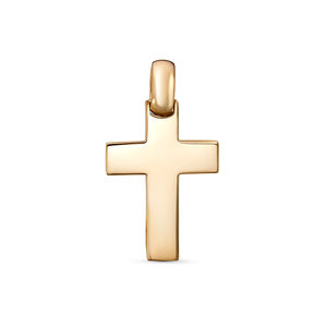 Крест декоративный без камней из красного золота 585